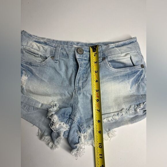 Blue Asphalt Jeans Distressed Ripped Booty Raw Hem Size 3 - Picture 6 of 8